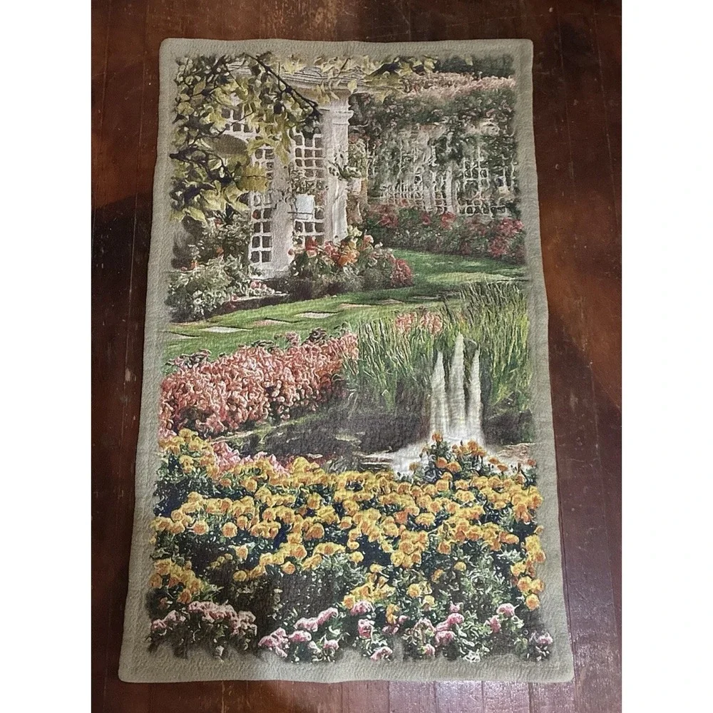 Jardin Med. I Belgian Tapestry Wall Hanging 52x33
